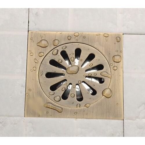 Antique Brass Bathroom Floor Anti-odor and Insect-Proof Shower Drain Dhr002