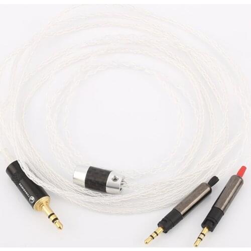 Audiocrast 3.5mm Stereo 8 Cores 7N OCC Silver Plated R70X Headphone Upgrade Cable for ATH-R70X R70X headphones