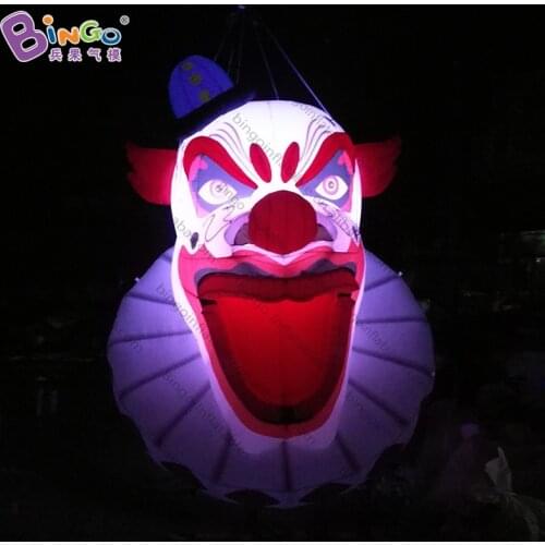 Free Shipping 2.3x2.6 Meters Inflatable Clown Head With Lights / 8.5 Feet Giant Inflated Halloween Ghost Mask Toys - BG-F0085