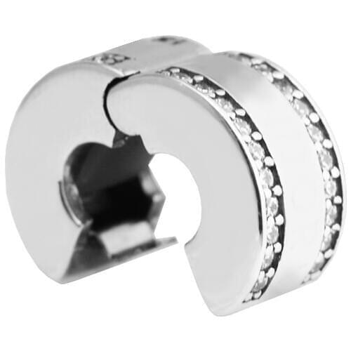 DIY Fits for Pandora Beads Bracelets Insignia Clip Charms 100% 925 Sterling-Silver-Jewelry Free Shipping