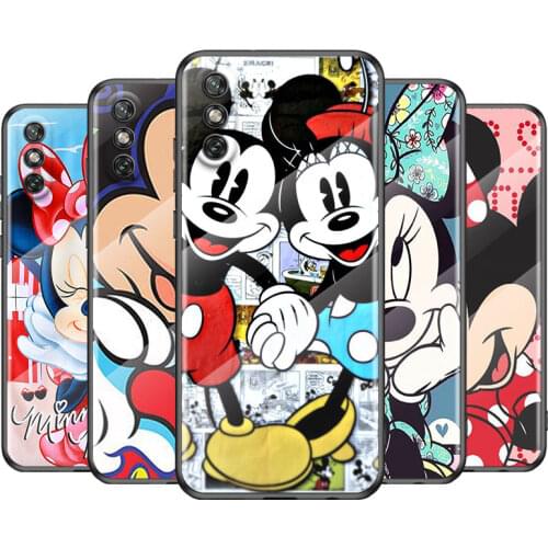 Tempered Glass Cover Disney Cute Minnie Mickey Mouse For Huawei Y6 Y7 Y9 Y5P Y6P Y8S Y8P Y9A P Smart Z 2019 2020 2021 Phone Case