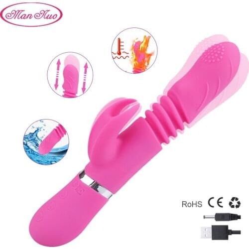 Man Nuo Rabbit Vibrator Women Toys G Spot Vagina Dildo Vibrator Sex Product USB Charging Female Masturbation Sex Toy for Woman