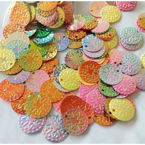 Diy 1000pcs/lot 17mm Sequin Flat Round PVC loose Sequins Crafts Paillette Sewing Decoration DIY patches Accessory -C33A*5