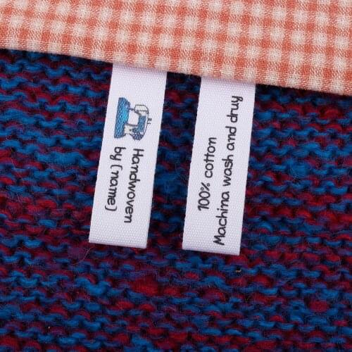 Care Labels, Custom Tags, Logo, Sew in Collar or Seam, Fabric Garment, Apparel Label, Personalized, Sewing Size (MD1047)
