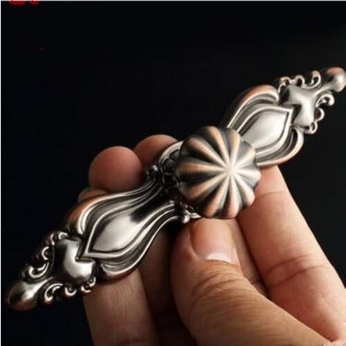 European retro knobs with backplane wine cabinet bookcase door handles antique copper dresser kitchen cabinet drawer knobs pulls