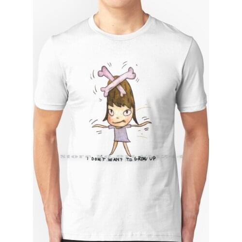 Lacma Yoshitomo Nara I Don't Want To Grow Up T Shirt 100% Pure Cotton Lacma Yoshitomo Nara I Dont Want To Grow Up Trend Funny
