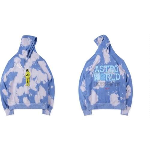 Tie dyeing Travis Scott Astroworld Tour Astronaut Hooded Women Men Hoodies Sweatshirts Mens TRAVIS SCOTT ASTROWORLD Pullover