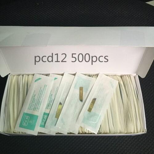 500pc PCD 12 pin permanent makeup manual eyebrow embroidery needle tattoo needle blade microblading tattoo pen machine 12pin