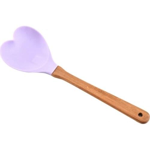 Wear-resistant Durable Silicone Non-stick Soup Ladle Reusable Rice Spoon Portable for Kitchen