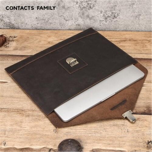 Classic retro Leather Protective Case For MacBook Pro13.3 For Apple Notebook13.3 inch Computer Lock Envelope Leather Cover