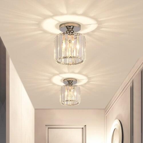 Corridor lamp balcony crystal modern simple personality Nordic entrance hallway lamp LED ceiling lamp