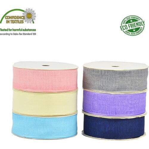 Cotton Linen Ribbon 1" 25MM For DIY Hairbow Crafts Decoration Tape