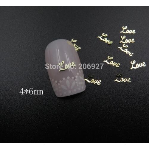 MS359-2 100pcs Gold Cute Love Metal Sticker Nail Art Metal Sticker Nail Art Decoration Non-adhesive Sticker