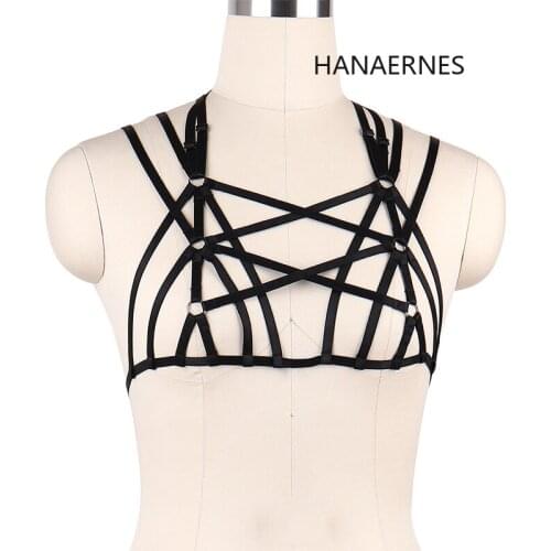 HANAERNES Fashion Festival Clothing Women Body Harness Lingerie Party Hot Dance Goth Accessories Bustier Crop Top
