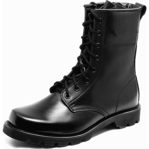 Fashion Army black leather Boots Men Military Boots Tactical Combat Boots Waterproof Summer/Winter Desert Boots men shoes