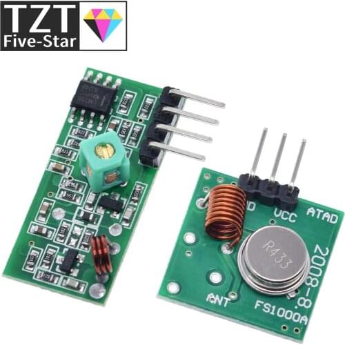 TZT Smart Electronics 433Mhz RF transmitter and receiver Module link kit For arduino/ARM/MCU WL diy 315MHZ/433MHZ wireless