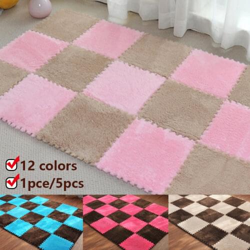 Soft Climbing Carpets Rugs for Living Room Plush Bathroom Bedroom Anti-Skid Split Joint Foldable Baby Shaggy Area Play Mat