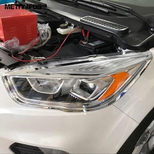 For Ford Escape Kuga 2018 2017 Chrome Front Head Lamp Light Cover Trim Molding Decoration Frame Exterior Accessories Car Styling