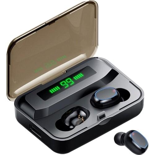 A2S TWS Blurtooth 5.0 Earbuds LED Digital Power Display Waterproof Earphones Stereo Sound Headset for Android/iOS/PC Tablet