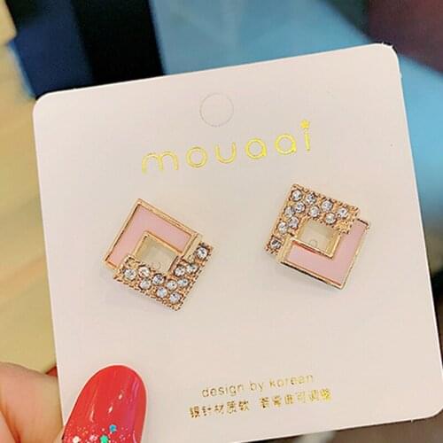 Unusual Earrings For Women 2021trend Goth Stainless Steel Jewelry Pendant Vintage Undefined Ear Studs Acrylic Zircon Geometry