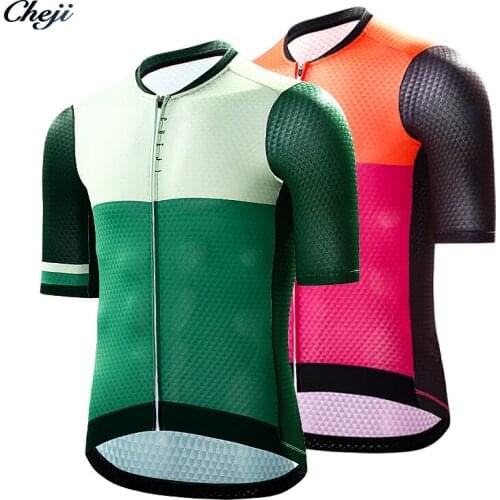 2022 New CHEJI MenS Cycling jersey Short sleeves Pro team Bicycle Clothing Quick Dry Bike Shirt top