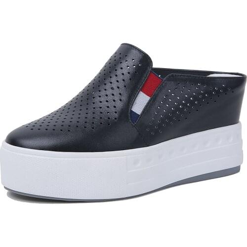 New age season 2018 half drag wedge high with waterproof leather leisure stage 33-40 of 18320 female shoes