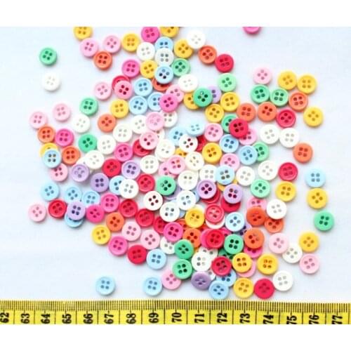 2000pcs - Variety Colors 9mm Resin Sweet Tiny Miniature Buttons Set wholesale free shipping 4 holes edges resin button