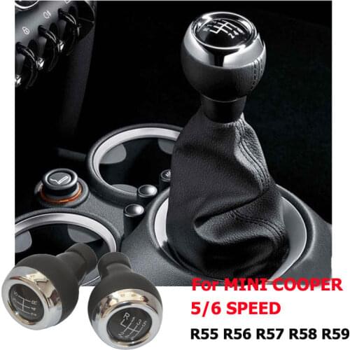 5/6 Speed Gear Stick Shift Knob Lever Shifter Knob Head For Mini Cooper R55 R56 R57 R58 R59 R60 R61 F54 F55 F56 F57 With Boot