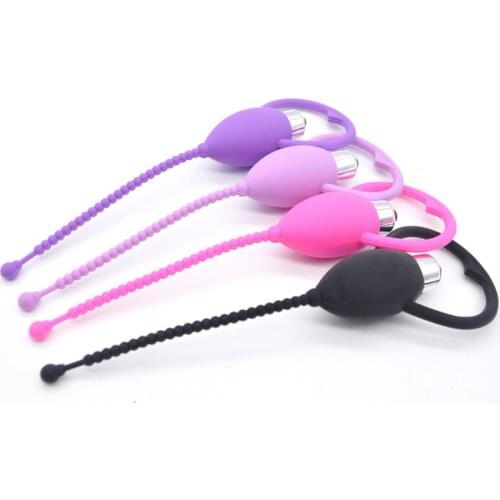 Silicone Vibrating Chastity Urethral Catheter Urethra Stimulator Vibrator Sounds Penis Tube Plug Adult Toys Masturbator For Men