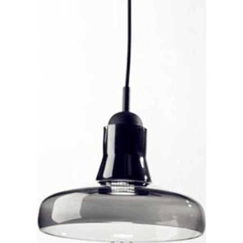 A-D7.87" x H5.5" Modern High Power LED Porch Pendant Lights Smoke Grey Glass Lampshade Creative Bar Counter Ceiling Pendant Lamp