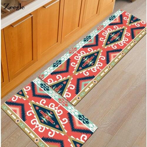 Zeegle Colorful Fleece Rug For Hallway Entrance Kitchen Mats Anti-slip Kitchen Floor Mats Bathroom Carpet Kids Room Bedside Mats