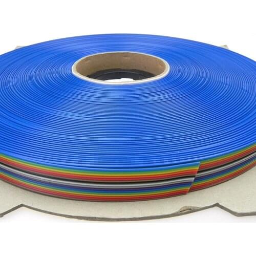 1M 5M 10M 20M meter 16P 1.0MM Pitch IDC Flat Ribbon Wire Rainbow Cable