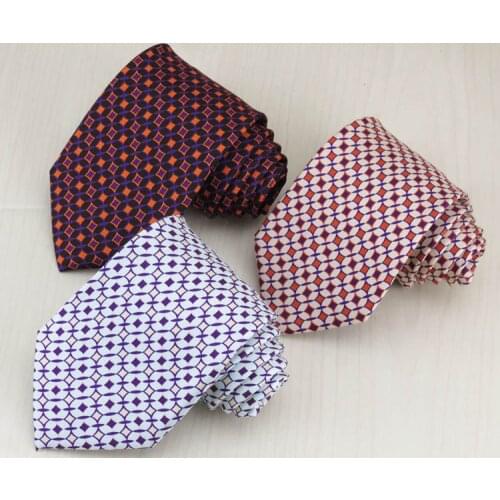 1 pcs/lot) 100% silk mens necktie/Three color lattice every bits pattern design/male High quality printed ties