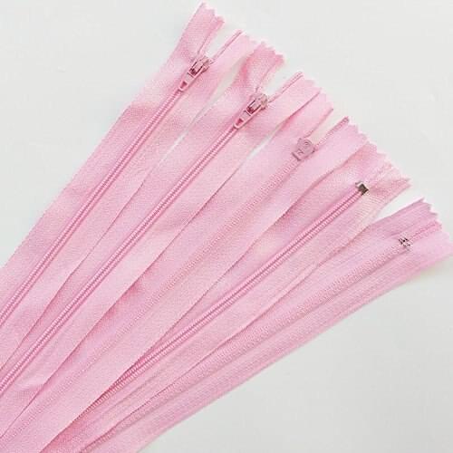 10pcs pink color 3# 15/20/25/30/40CM Closed Nylon Coil Zippers Tailor Sewing Craft 133