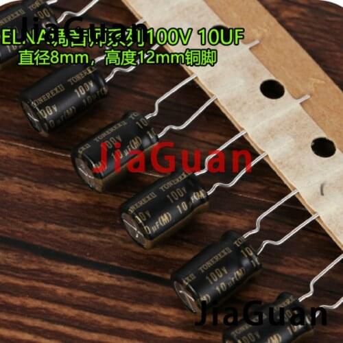 20PCS ELNA TONEREX II 100V10UF 8X11.5MM ROB 10UF 100V tuner audio capacitor TONEREX2 10UF/100V 100V 10UF