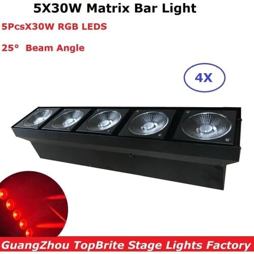 4XLot 2018 New Stage Light 5X30W RGB 3IN1 LED Bar Wall Wash Lights DMX512 Indoor Equipments Professional Stage Dj Lights