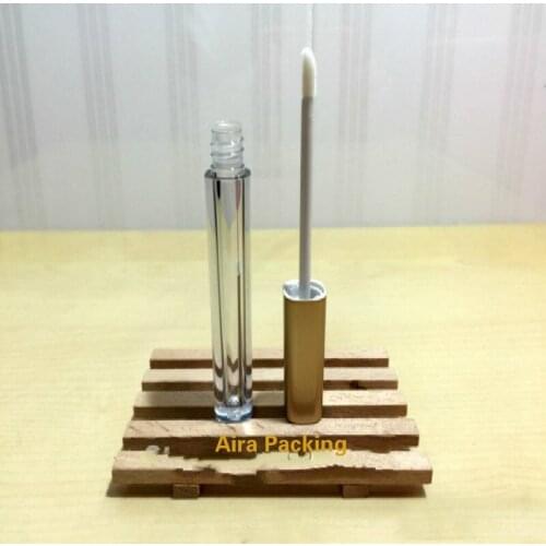 50pcs/lot 3ML Empty Clear Square Lip Gloss Tube with Gold Cap DIY Plastic Lip Makeup Tool Slim Graceful Empty Cosmetic Container