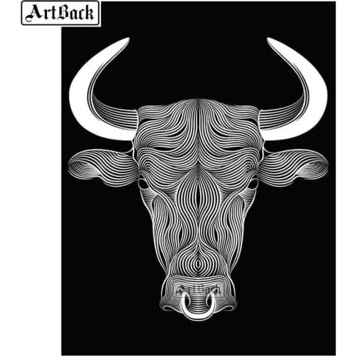 5d diamond painting abstract bull head art full square / round diamond art animal diy 3d diamond mosaic embroidery