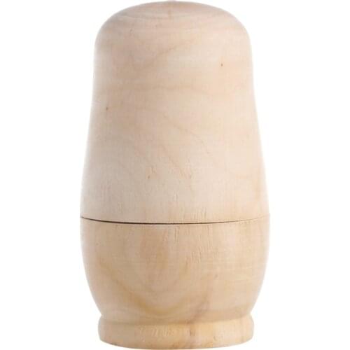 5x Unpainted DIY Blank Wooden Embryos Russian Nesting Dolls Matryoshka Toy Gift AXYA
