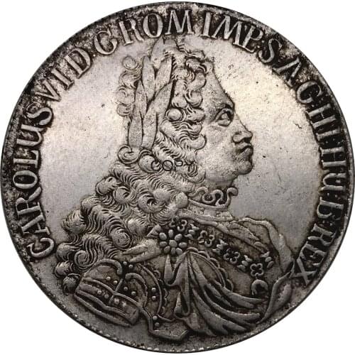 Austria Charles VI Holy Roman Emperor 1 Thaler 1720 Coin Metal Cupronickel Plated Silver Souvenir Collectibles Replica Coins
