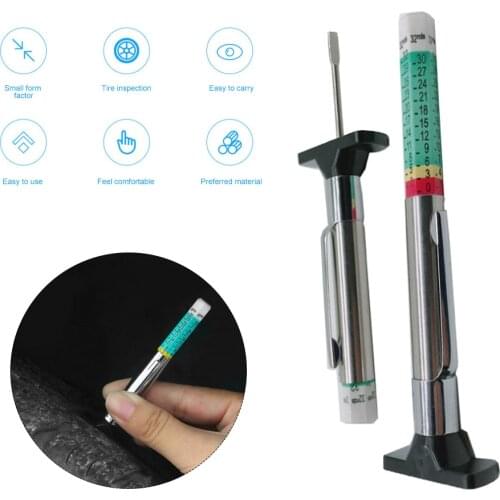 Car Truck Tire Tread Gauge Portable Tyre Depth Tester Coded Metric Gauge Measurement Universal Metric Tyre Thickness Detection