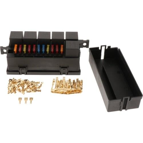Car 11 Way Relay Block Holder Electrical Fuse Box Holder Terminal Fuses