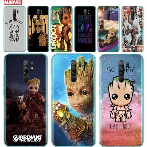 Transparent Cover Marvel I am Groot For Xiaomi Redmi K40 K30i K30T K30S K30 K20 10X GO S2 Y2 Pro Ultra Phone Case