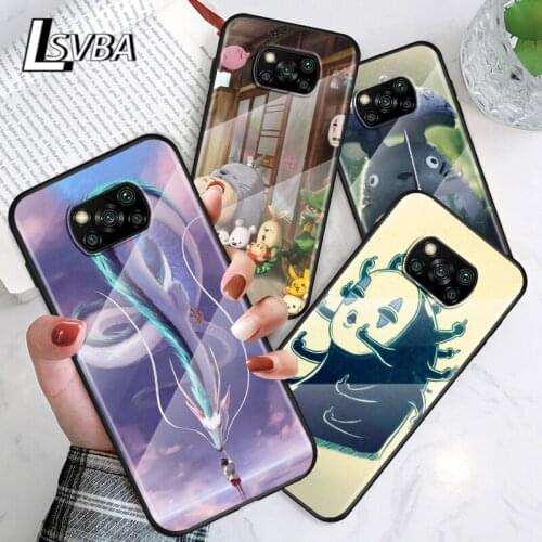 Anime Spirited Away For Xiaomi POCO F3 F2 X3 NFC X2 M2 Pro Tempered Glass Hot New Shell Luxury Cover Phone Case