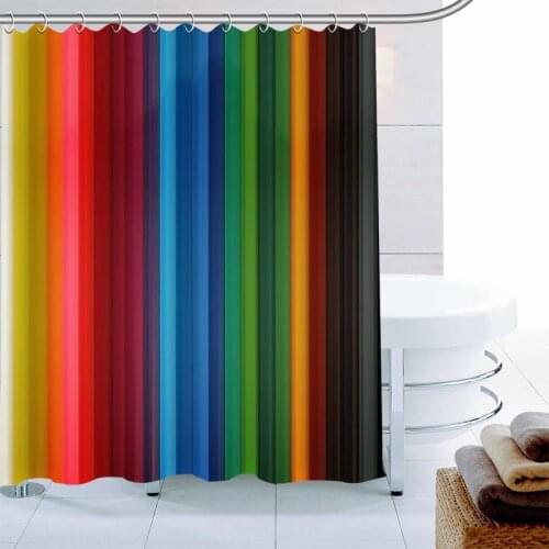 Color Background Shower Curtain Palm Decor Waterproof Polyester Fabric Bath Curtain 180X180cm Eco-friendly Bathroom Curtain