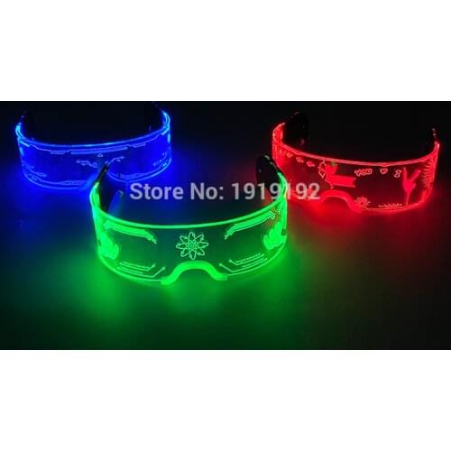 Colorful Luminous LED Glasses Acrylic LED Light Up Glasses DJ Bar Night Performance Props Glow Party Supplies Christmas Glasses