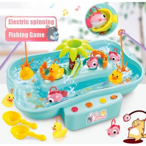 Kids Water Cycle Electric Fishing Toys Music Light Baby Bath Toys Luminous Children Fish Duck Games Water Play Outdoor Toys Gift