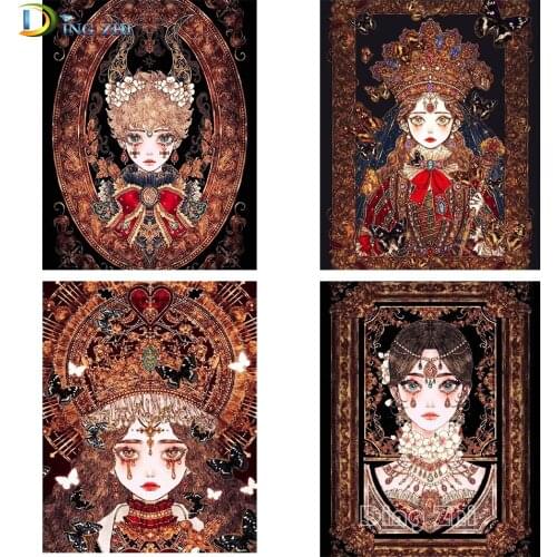 Diy Diamond Painting Full Square Cartoon Girl Butterfly Cross Stitch Handmade Diamond Embroidery Psychedelic Divine Decor Gift