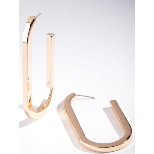 Womens Gold Color Long Ellipse Earrings For Women Extraordinary Earrings Jewelry