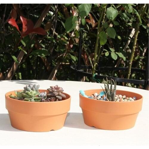 Clay Flower Basket Japanese Round Plastic plant Pot Flower Container Flower Basin Potted Gard home garden supplies decoration